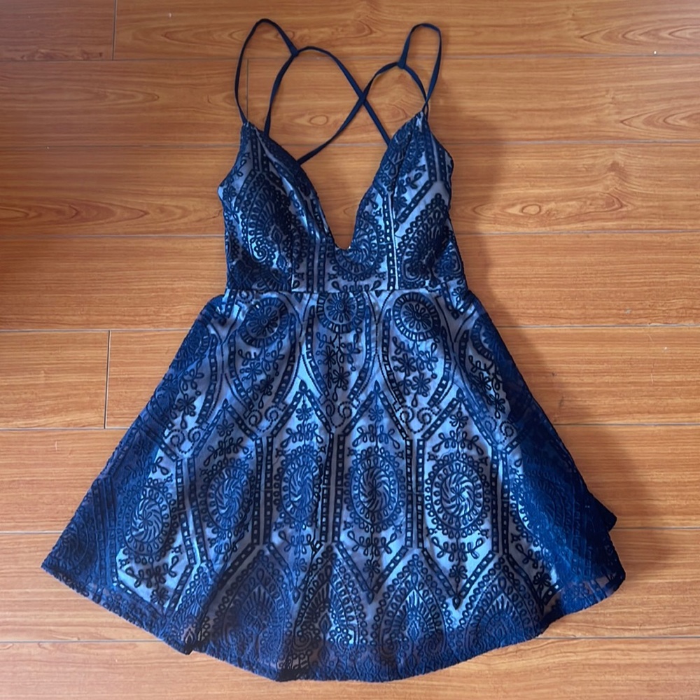 Lace Plunge Front Dress